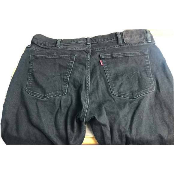 Levis 514 Jeans Mens 38x30 Straight Leg Denim Work Pants Casual Black Jeans - Picture 1 of 6